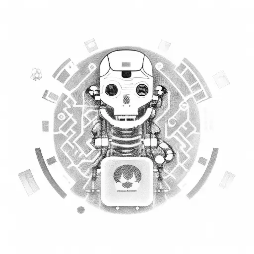 An Ai-inspired Tattoo Featuring A Computer Game Character Exploring Different Cuisines