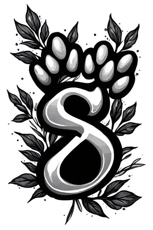 S Initial With Paw Print
