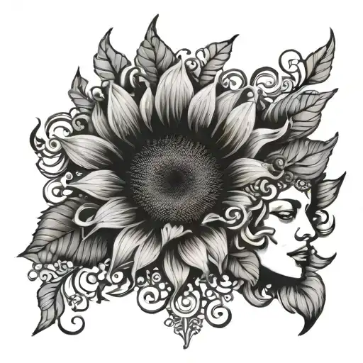 Sunflower And Queen Crown