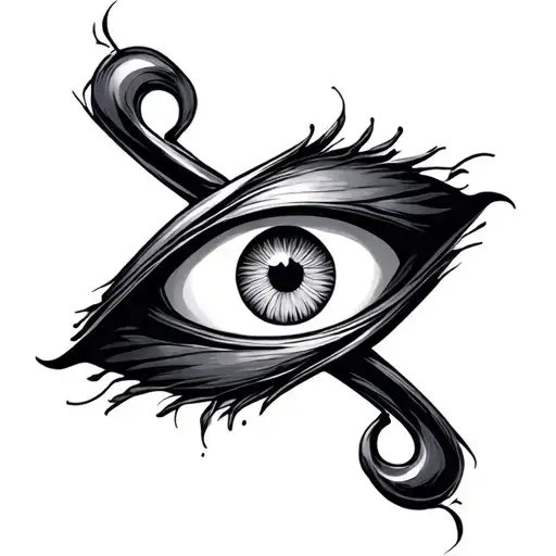 Infinity Symbol With Eye Surrounded On One One Side