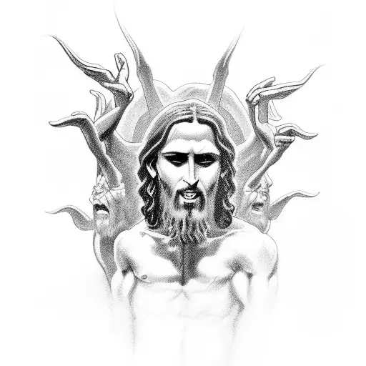 Jesus Casting Out Demons From A Possessed Man