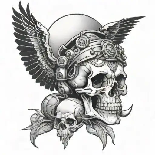 Skull Death Time Space Surrounded