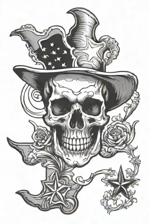 Skull With State Of Texas Silhouette