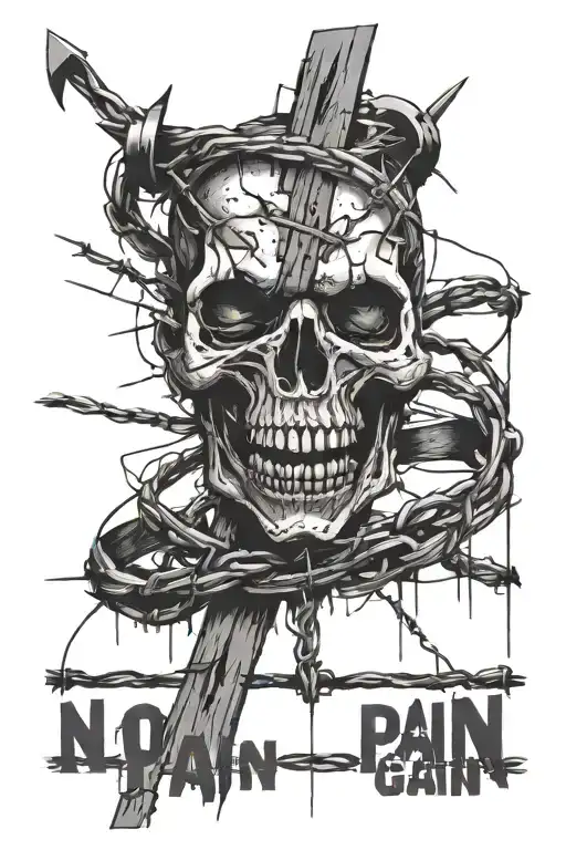No Pain No Gain Strength From The Madness With Barbed Wire And Fences