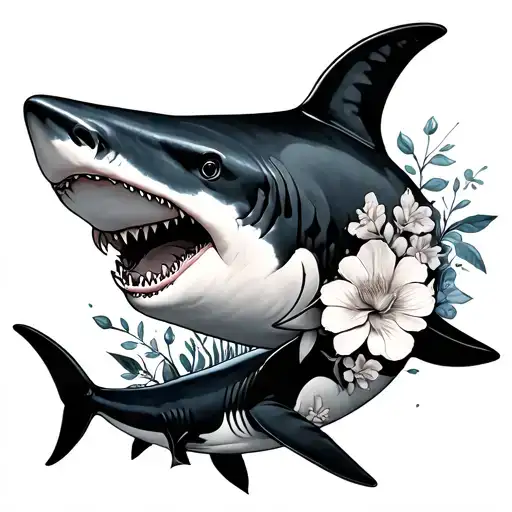 Sharks With Floral