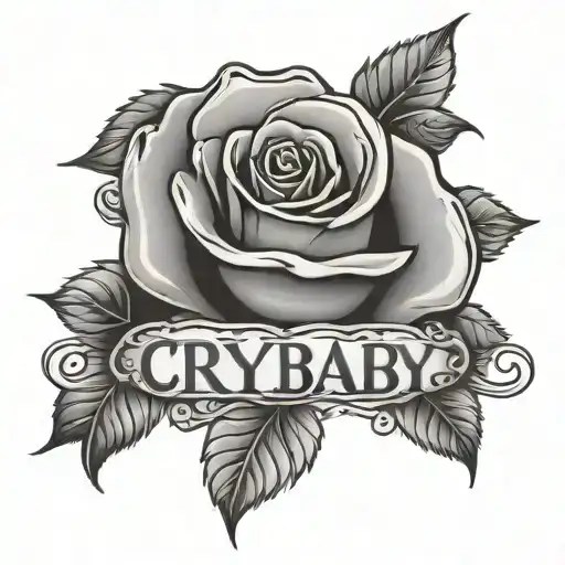 Rose With The Word Crybaby Crossed