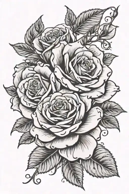 Men's Rose Name Forearm Sleeve