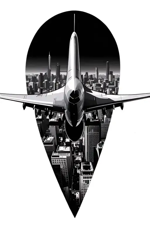 Airplane Taking Off With Jersey City Skyline Background