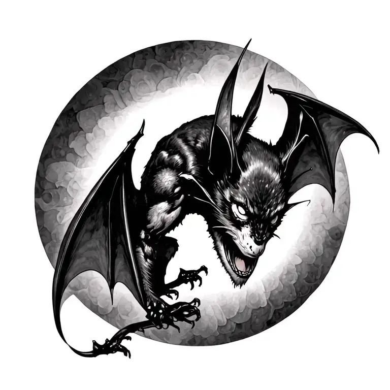 Cover Up A Tattoo Of A Bat That Is Black