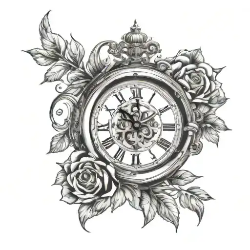 I Want A Clock Imbined With A Woman Face On Lower Half Sleeve Meaning The Time Goes Fast