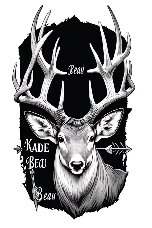 Whitetail Deer Antler With Arrows And Kids Names Kade And Beau