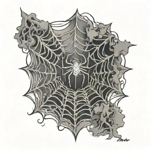 Spider Web And A Name In The Middle