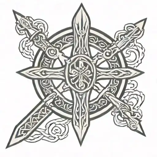 Celtic Shield Knot With Sword