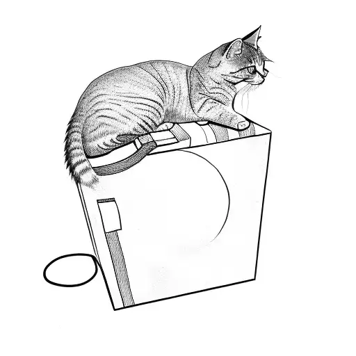 A Cat Laying On Top Of A Box