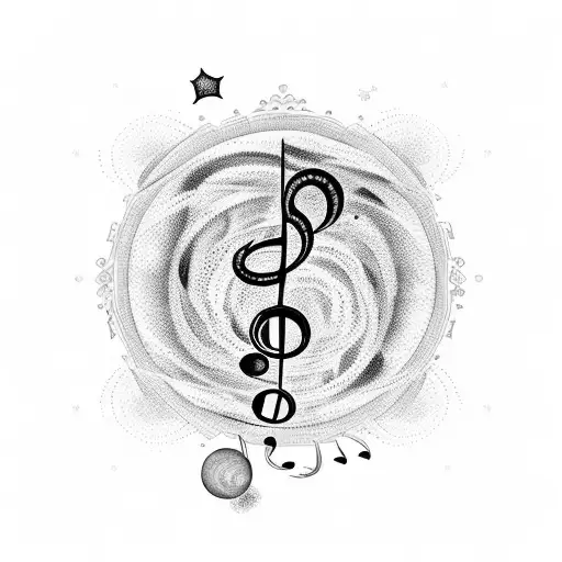 A Music Note Made Of Stars And Moons