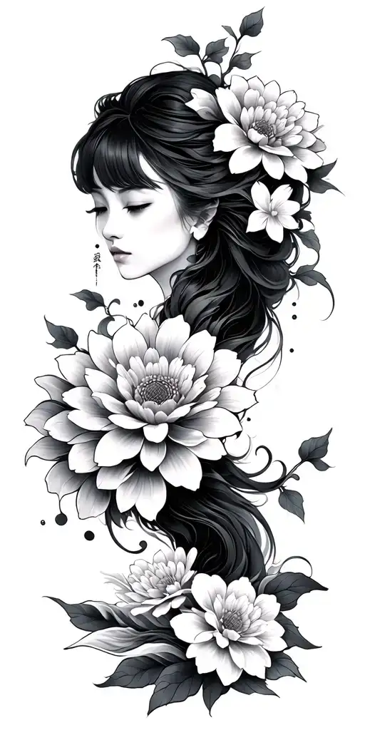 Irezumi With Waves And Chrysanthemum