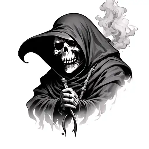 Grim Reaper Turning Into Smoke