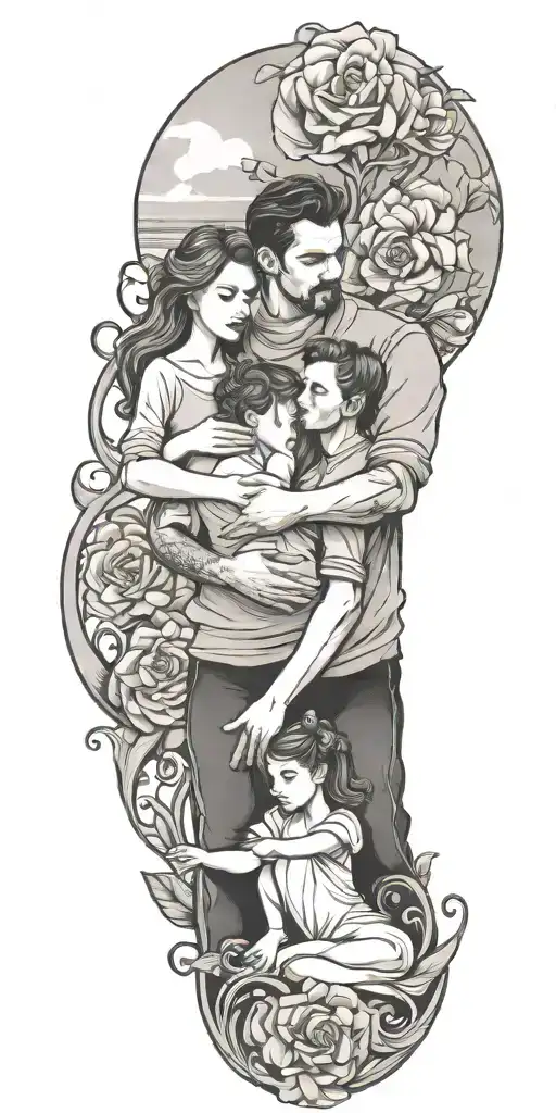 4 People Father Mother Son Daughter