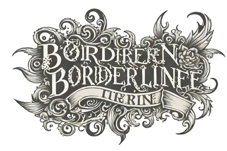 Text 'Borderline' Black Metal Style