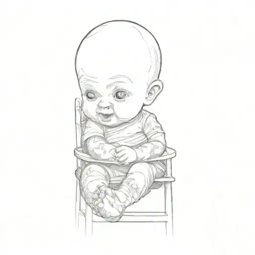 A Baby In A High Chair