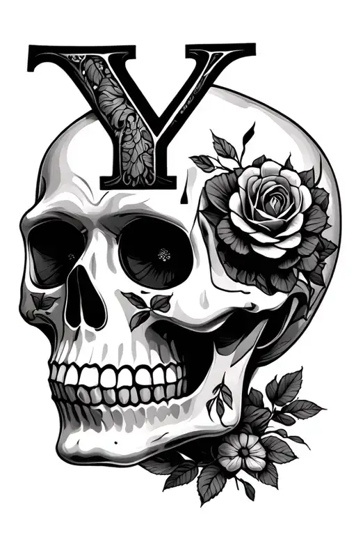 Sugar Skull With Letter Y