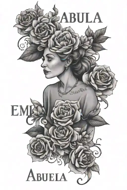 Words Abuela With Emilia In The Middle Of The Word Emilia