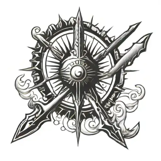 Trident With Sun Setting