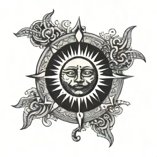 Half Sun With 224 Incorporated Into The Design