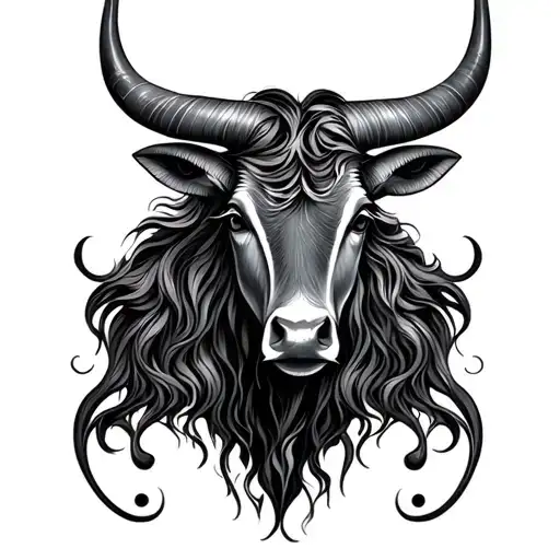 Psychedelic Taurus With Eyes In The Horns