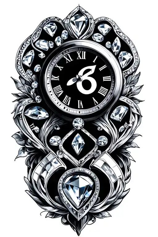 86 As A Clock With Diamonds As The Numbers