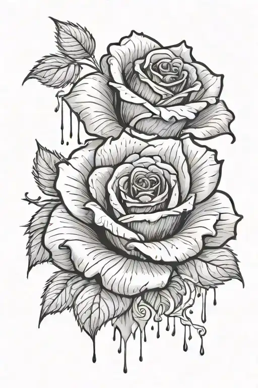 Rose With Blood Dripping