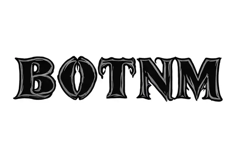 Botnm In Hand Writing Font The Letters
