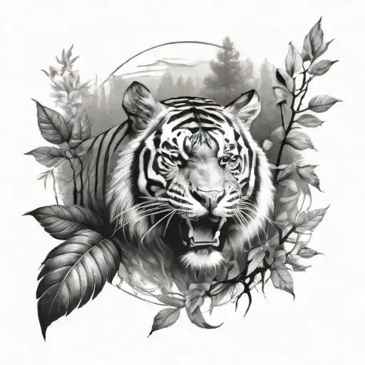 Forest And Tiger Emerging Representing Imagination