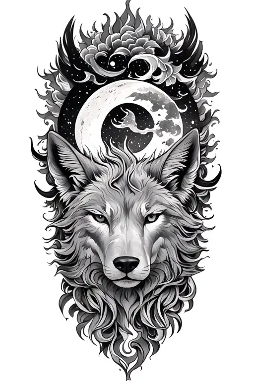 Skoll And Hati Sun And Moon In The Sky