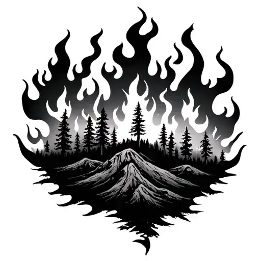 Forest On Fire Surrounded