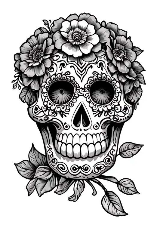 Mexican Sugar Skull With Letter Y