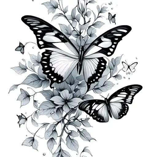 Butterflies And Vine
