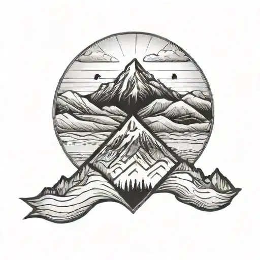 Transgender Symbol With Mountain Landscape