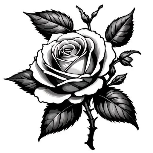 A Rose With Its Stem Curled Around A Branch