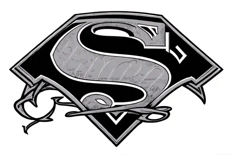 Superman Logo With Traditional New Zealander Design Around