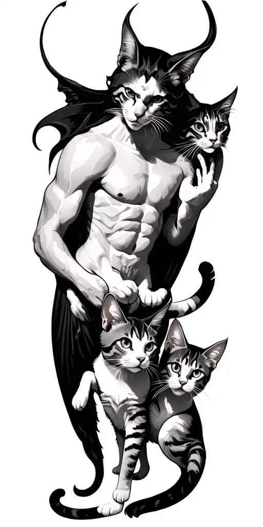 Lucifer With Cats Playing