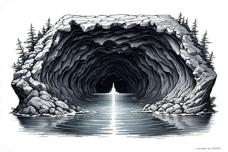 Water Inside Cave Surrounded
