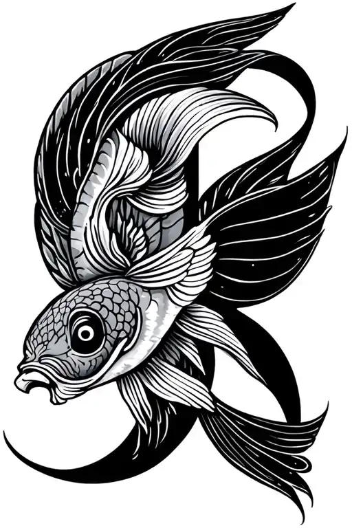 B Letter And Zodiac Sign Pisces Incacorporate Soft Line No To Much Details And Smooth And Pure