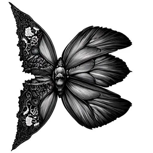 Death Moth With Lace Wing