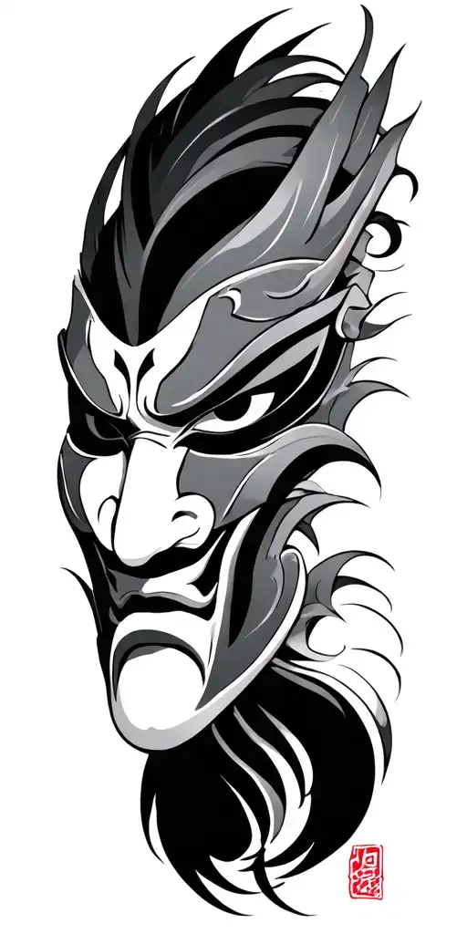 Japon Oni Mask Half