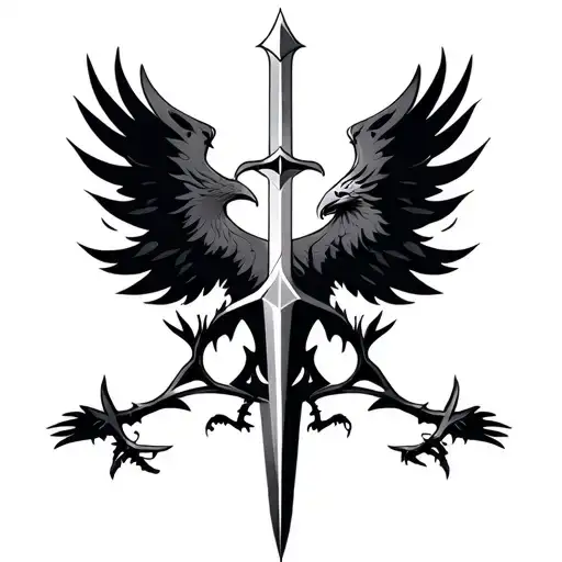 Sword Eagle Deer Geometric