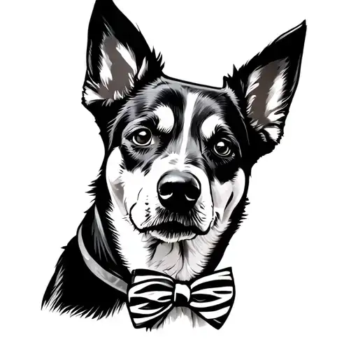 Blue Heeler Dog With Bow Tie