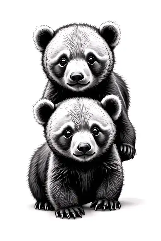 Three Baby Bears Looking