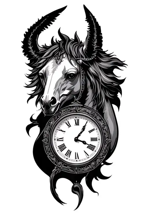 Sagittarios With Time Clock Face