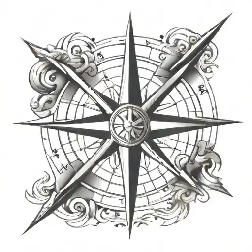 Geometric Compass Rose Symbolizing Direction And Guidance In The Military